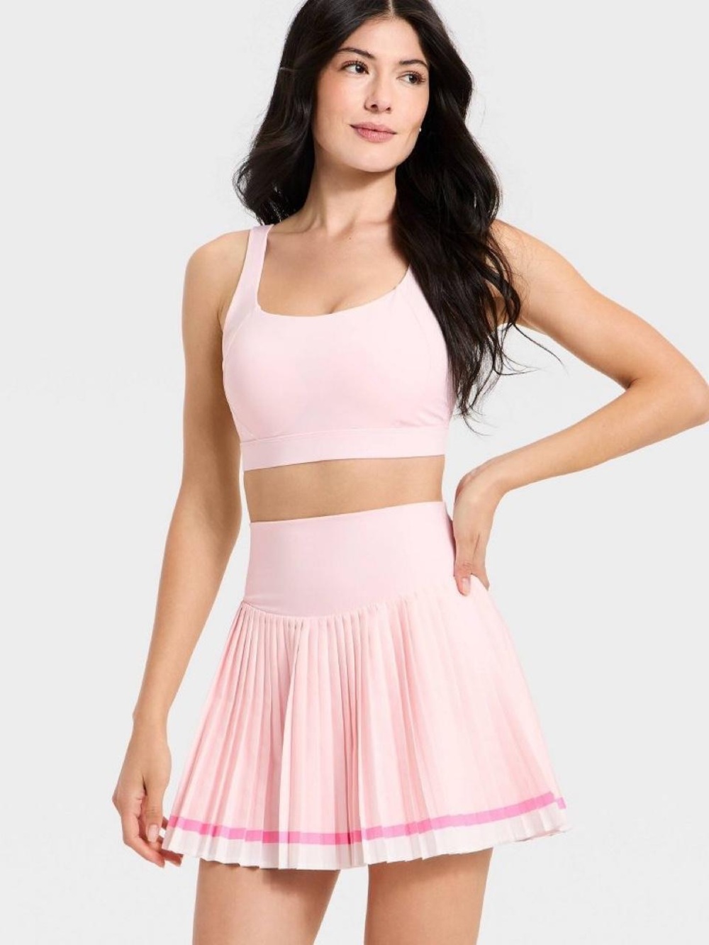 all in motion Light Pink High Rise Woven Pleated Skirt w Built in Shorts NWT XL